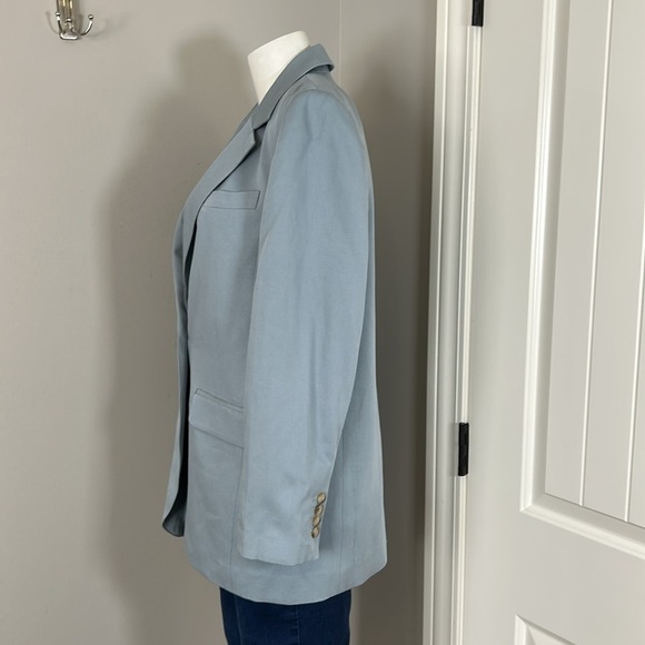 Madewell The Larsen Blazer in Drapeweave Blue Green Jacket Spring Sz M - Picture 7 of 16